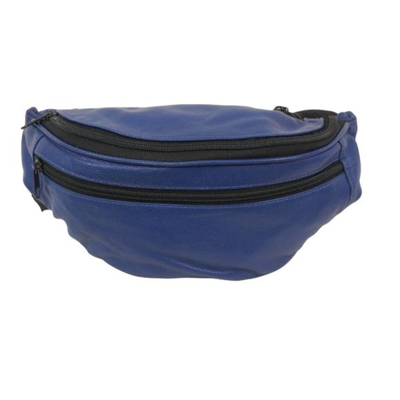 Vintage Other - Fanny Pack, Cobalt Blue Leather, Waist Pack, Hip Purse, Retro Accessories Unisex